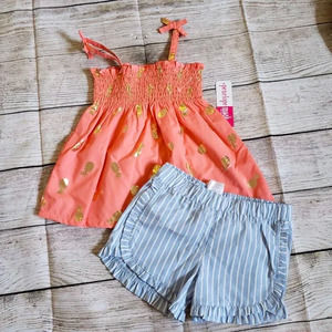 PENELOPE MACK gold pineapple stripe matching set